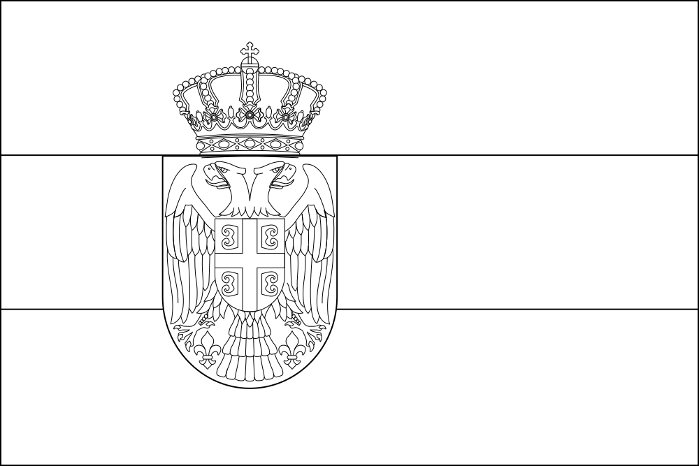 Serbien: Flagge zum Ausmalen
