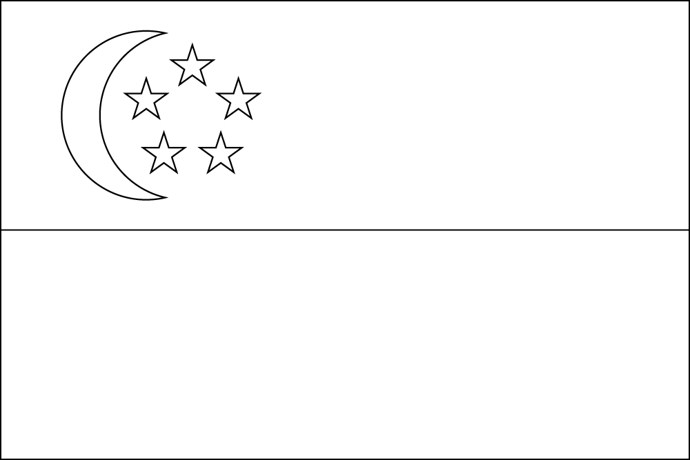 Singapur: Flagge zum Ausmalen