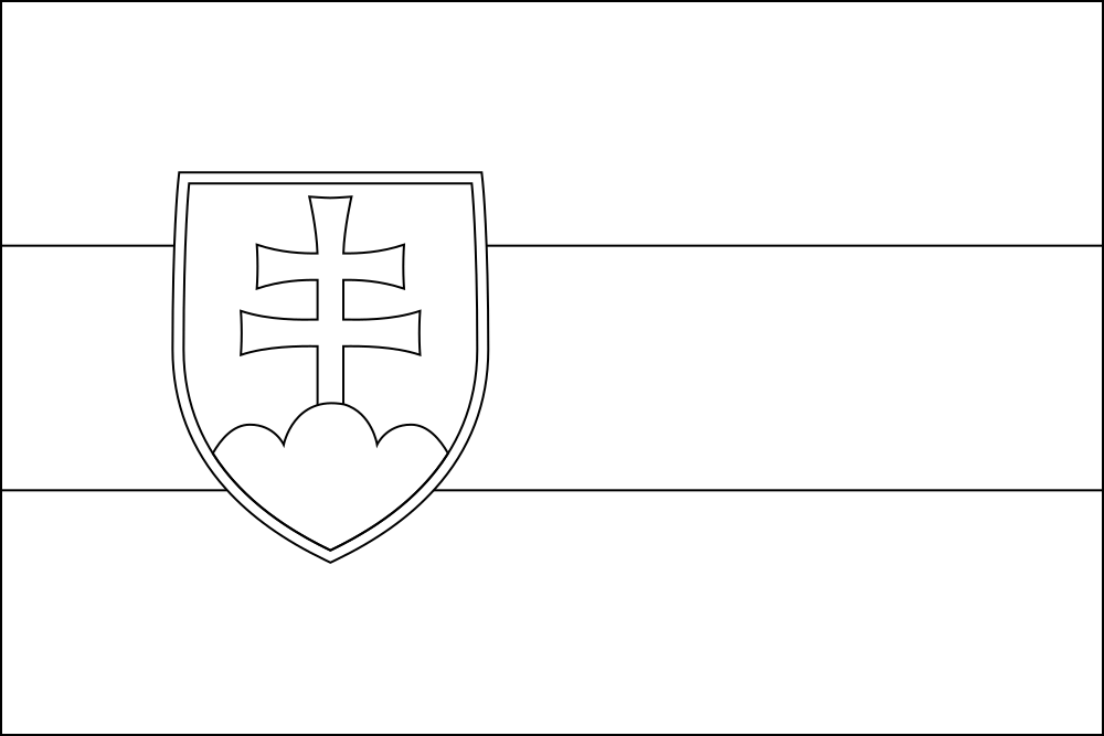 Slowakei: Flagge zum Ausmalen
