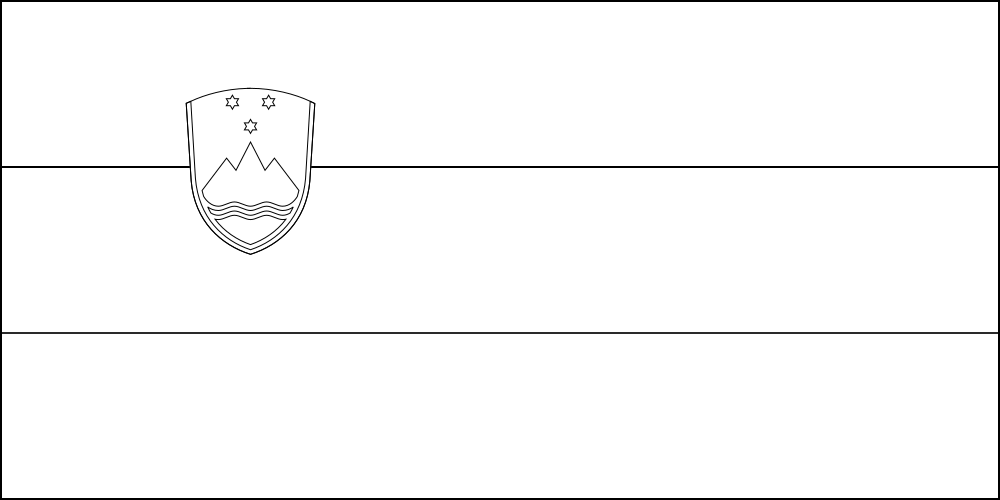 Slowenien: Flagge zum Ausmalen