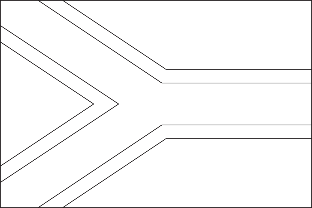 Südafrika: Flagge zum Ausmalen