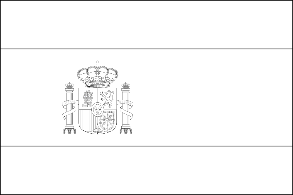 Spanien: Flagge zum Ausmalen