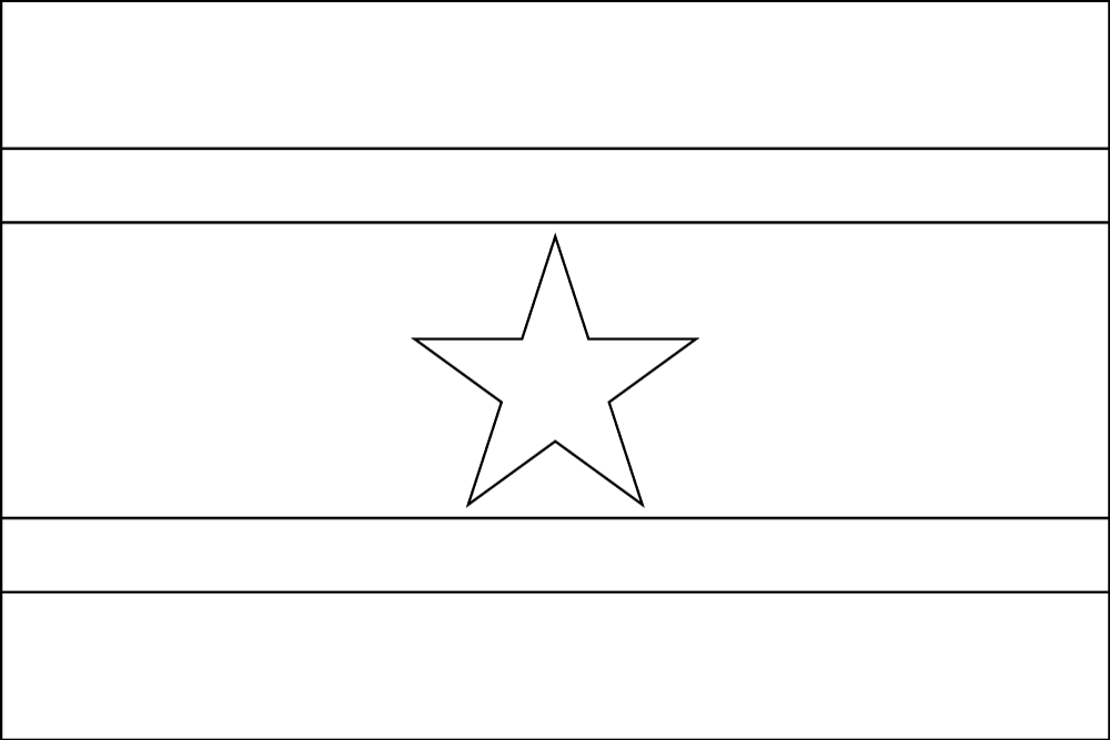 Suriname: Flagge zum Ausmalen