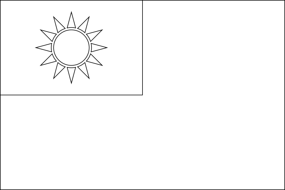 Taiwan: Flagge zum Ausmalen