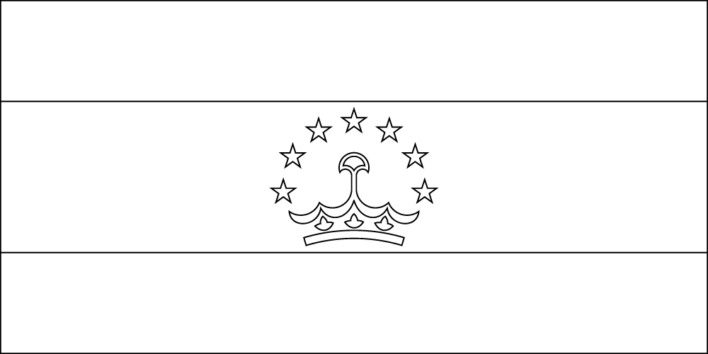 Tadschikistan: Flagge zum Ausmalen