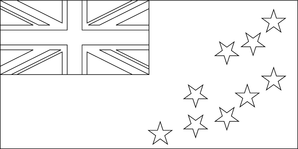 Tuvalu: Flagge zum Ausmalen
