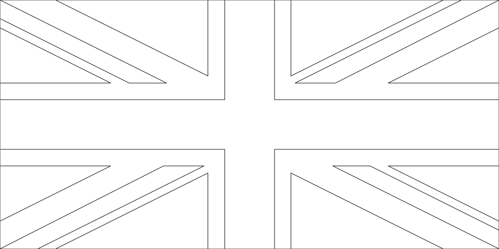 Vereinigtes Königreich: Flagge zum Ausmalen