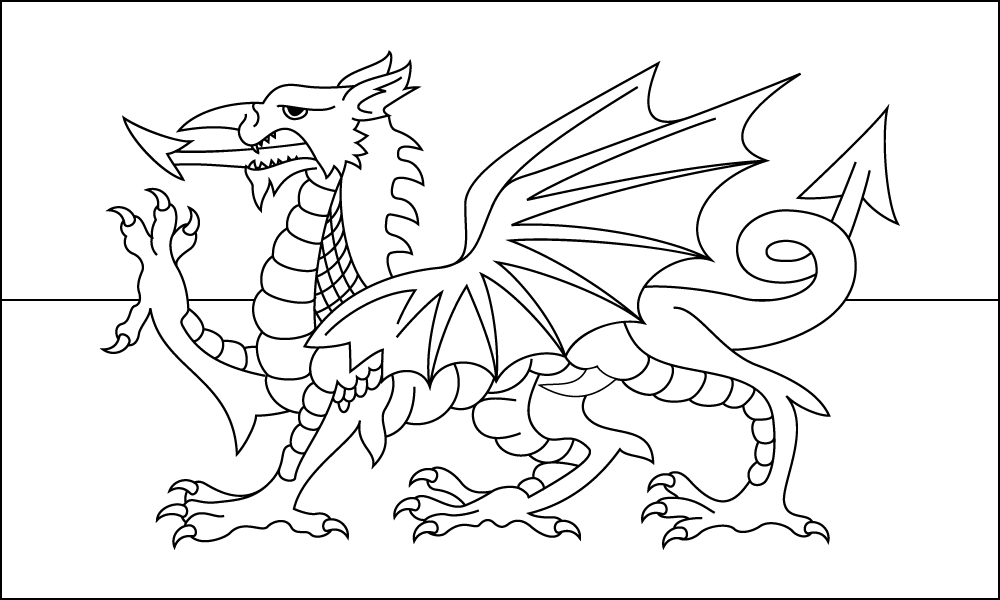 Wales: Flagge zum Ausmalen