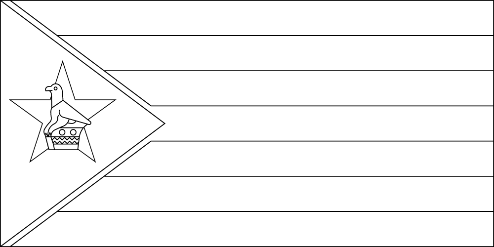 Simbabwe: Flagge zum Ausmalen
