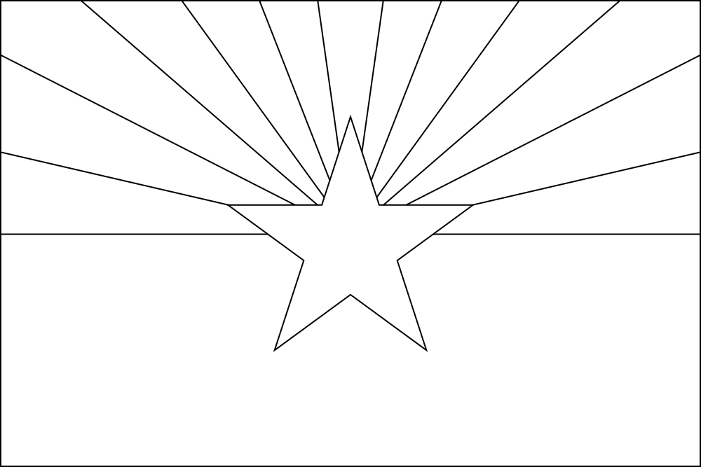Arizona: Flagge zum Ausmalen