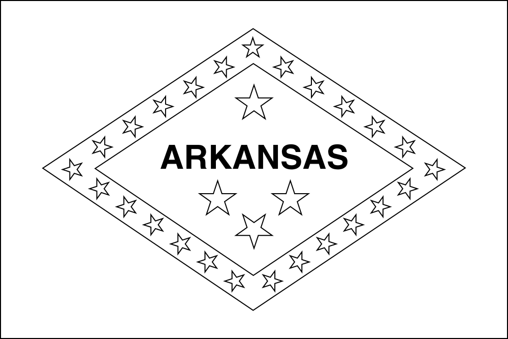 Arkansas: Flagge zum Ausmalen