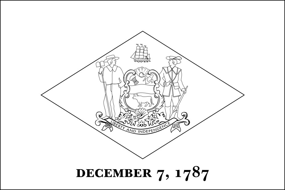 Delaware: Flagge zum Ausmalen