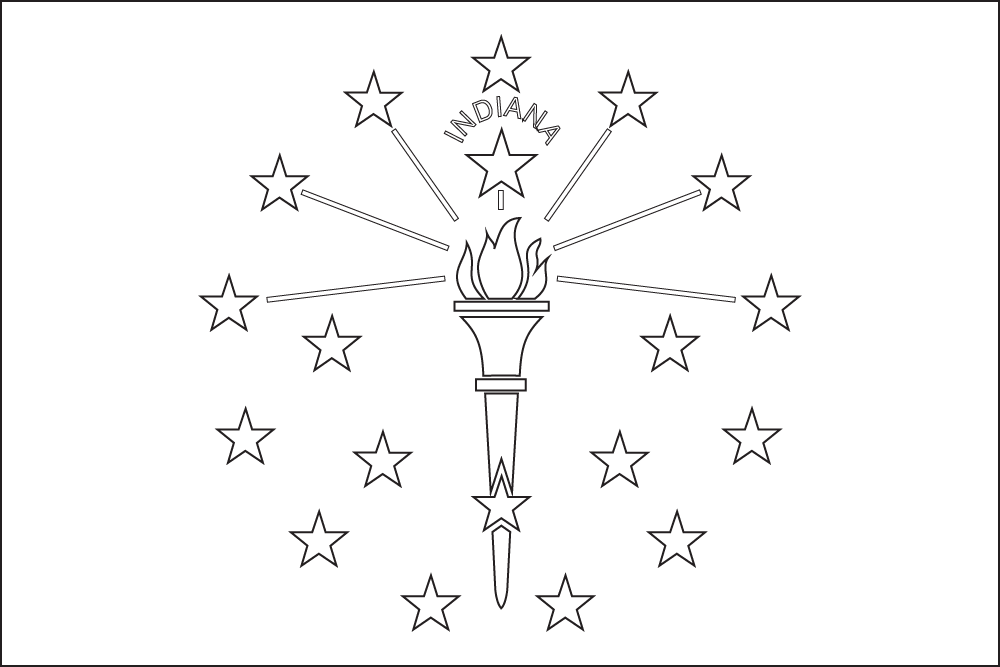 Indiana: Flagge zum Ausmalen
