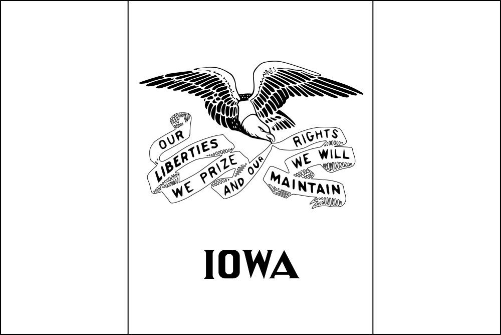 Iowa: Flagge zum Ausmalen