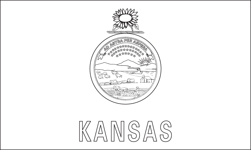 Kansas: Flagge zum Ausmalen