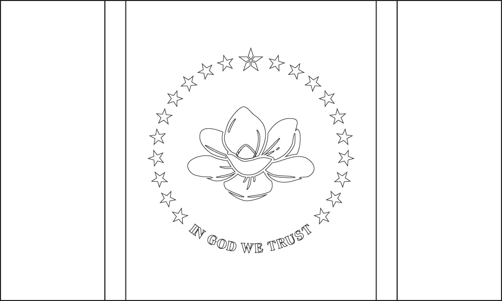 Mississippi: Flagge zum Ausmalen