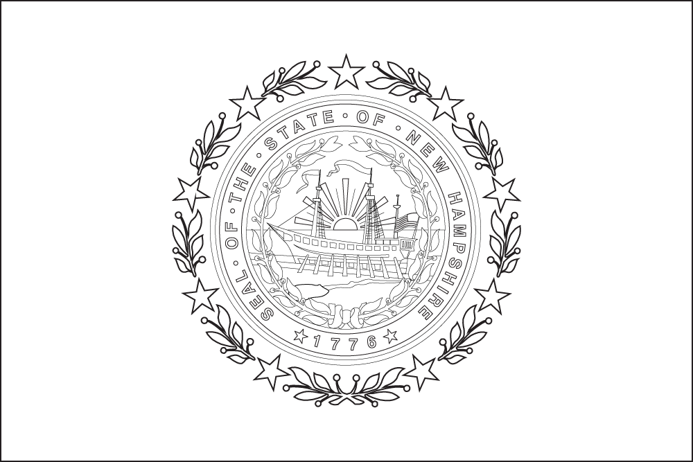 New Hampshire: Flagge zum Ausmalen