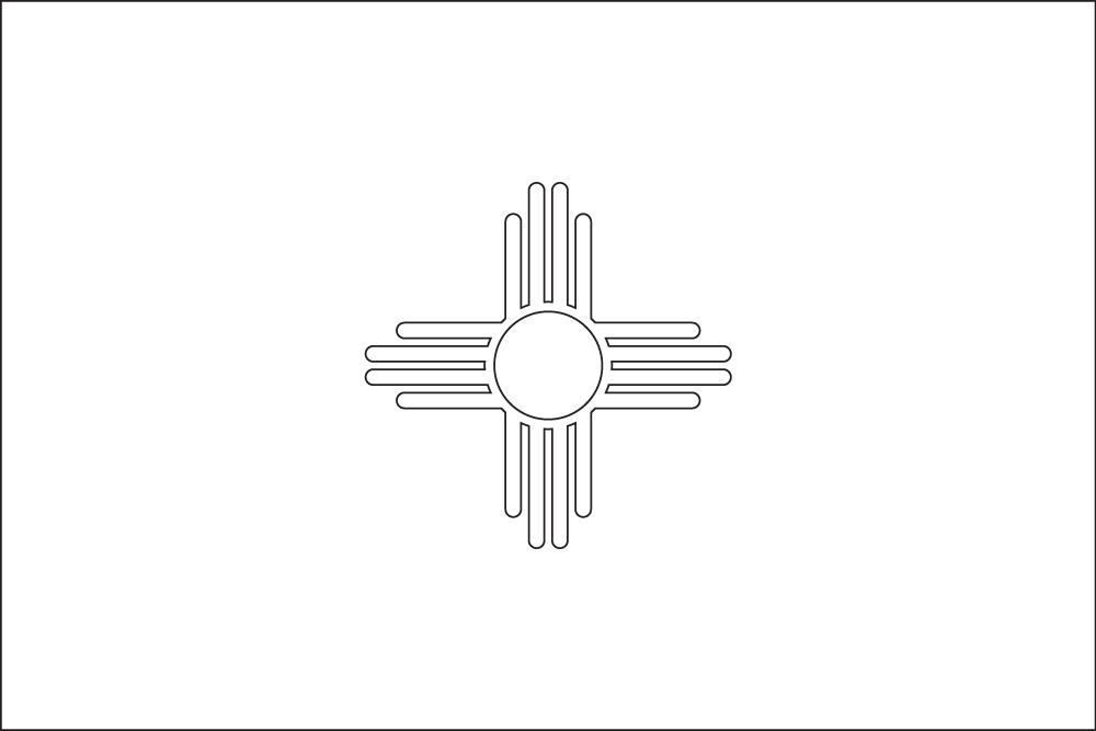 New Mexico: Flagge zum Ausmalen