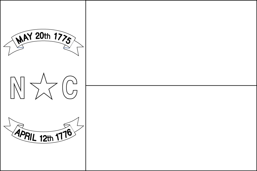 North Carolina: Flagge zum Ausmalen