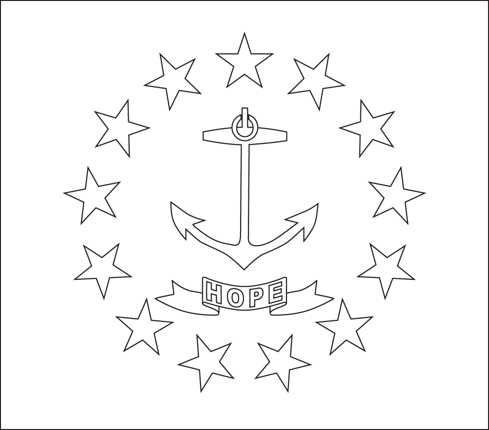 Rhode Island: Flagge zum Ausmalen