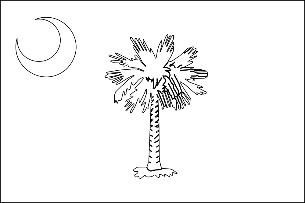 South Carolina: Flagge zum Ausmalen