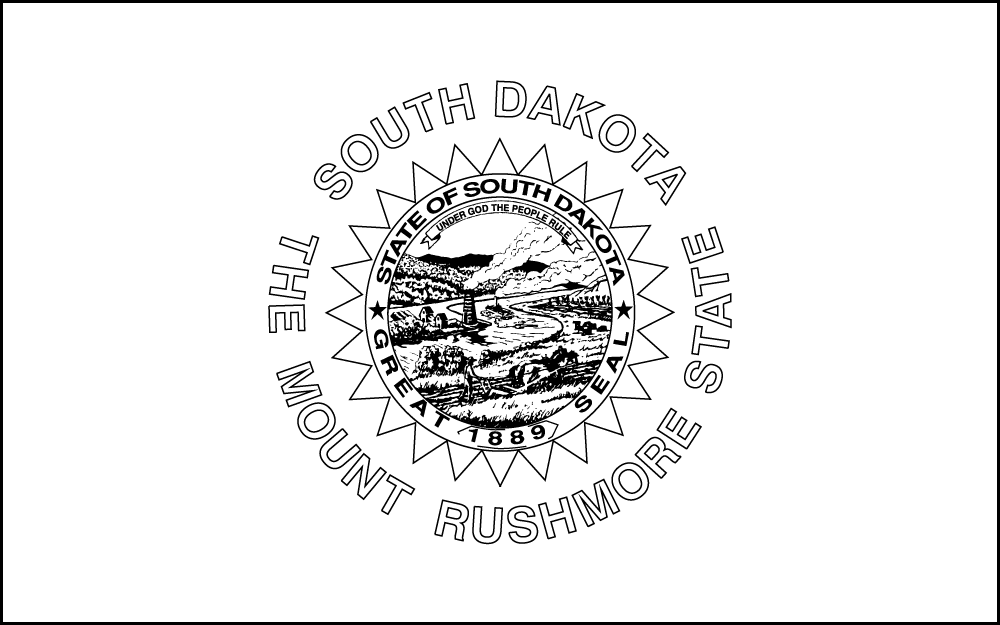 South Dakota: Flagge zum Ausmalen
