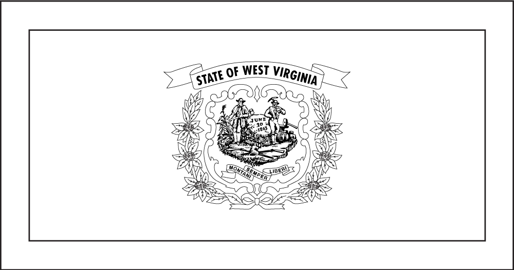 West Virginia: Flagge zum Ausmalen