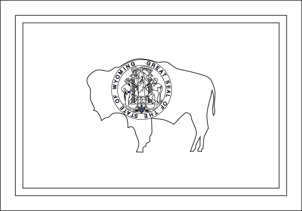 Wyoming: Flagge zum Ausmalen
